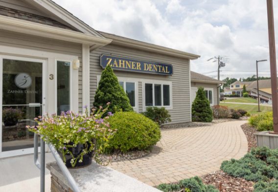 Front exterior of Zahner Dental office building in Ellington